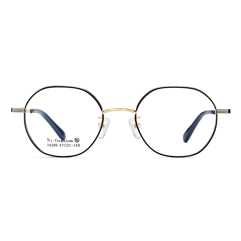 34286 Casualowe wielokątne okulary ze stopu