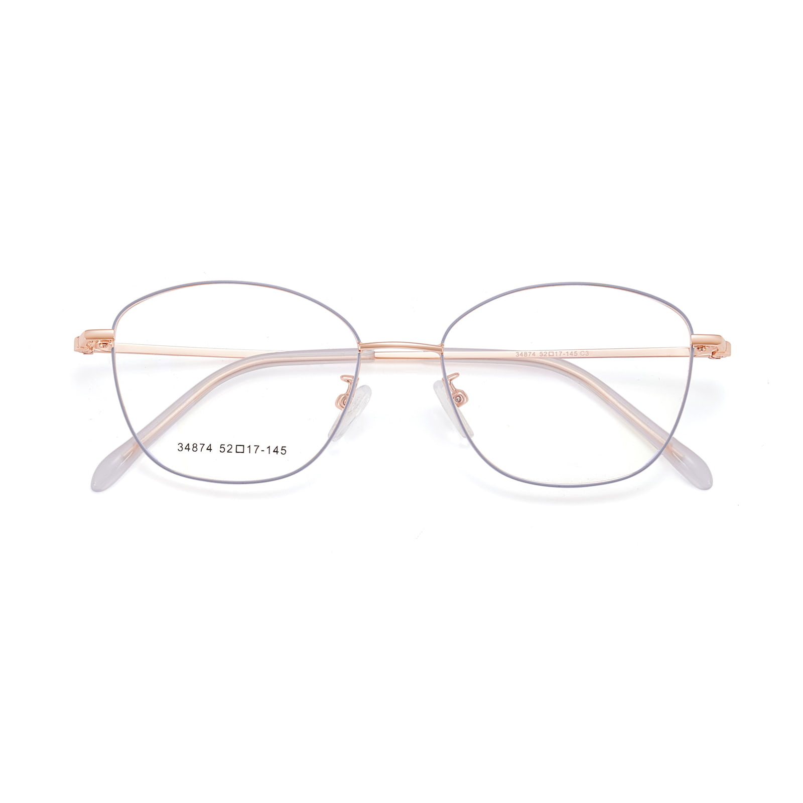 34874 Okulary aluminiowe w stylu retro z cienką oprawką