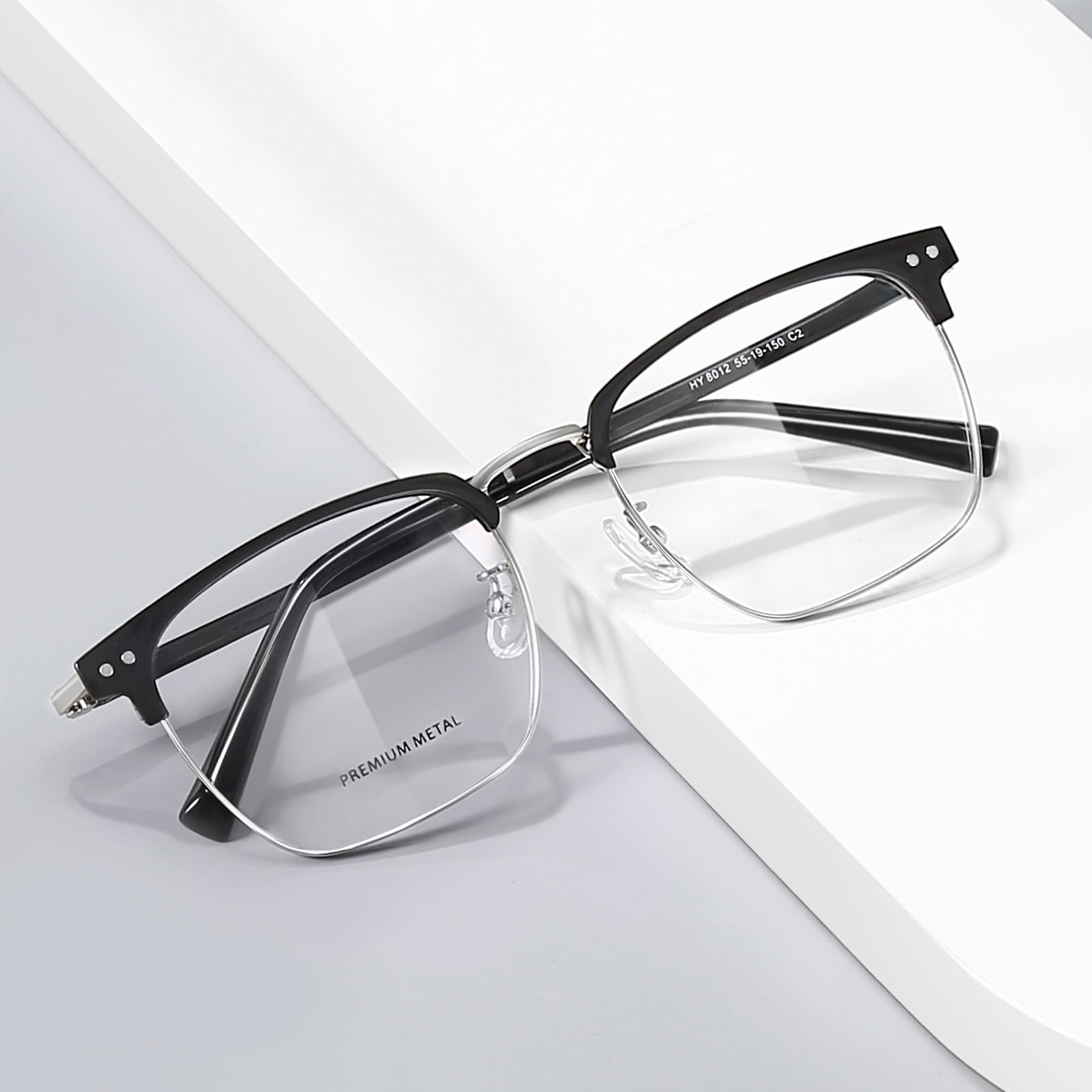 8012 Minimalistyczne okulary ze stopu ciśnieniowego na nos