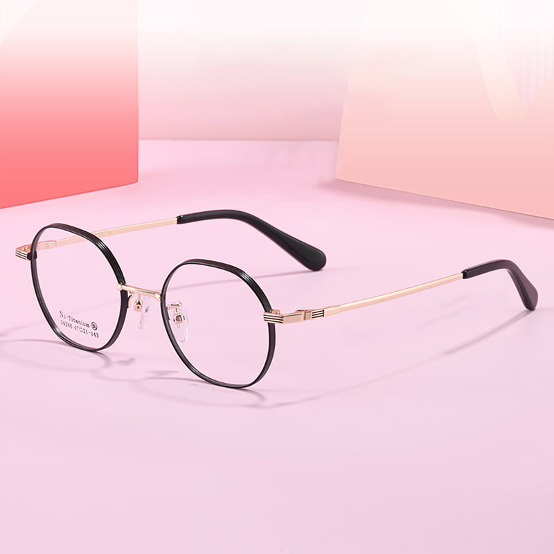 34286 Casualowe wielokątne okulary ze stopu