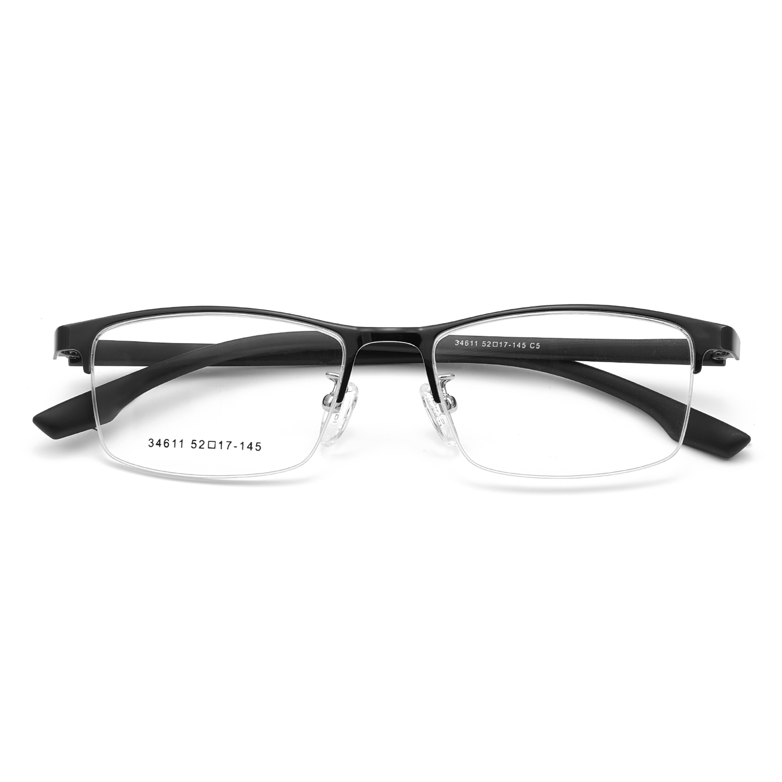 34611 Minimalistyczne, hipoalergiczne okulary ze stopu z półramką