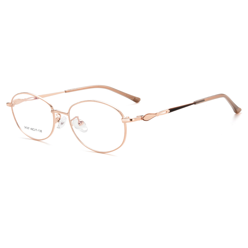 34397 Codzienne, owalne, aluminiowe okulary z pełną ramką