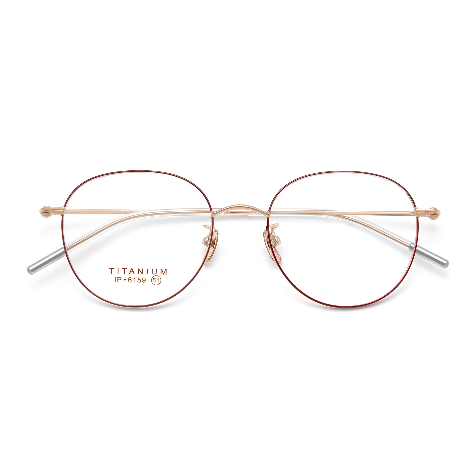 6159 Owalne cienkie okulary tytanowe