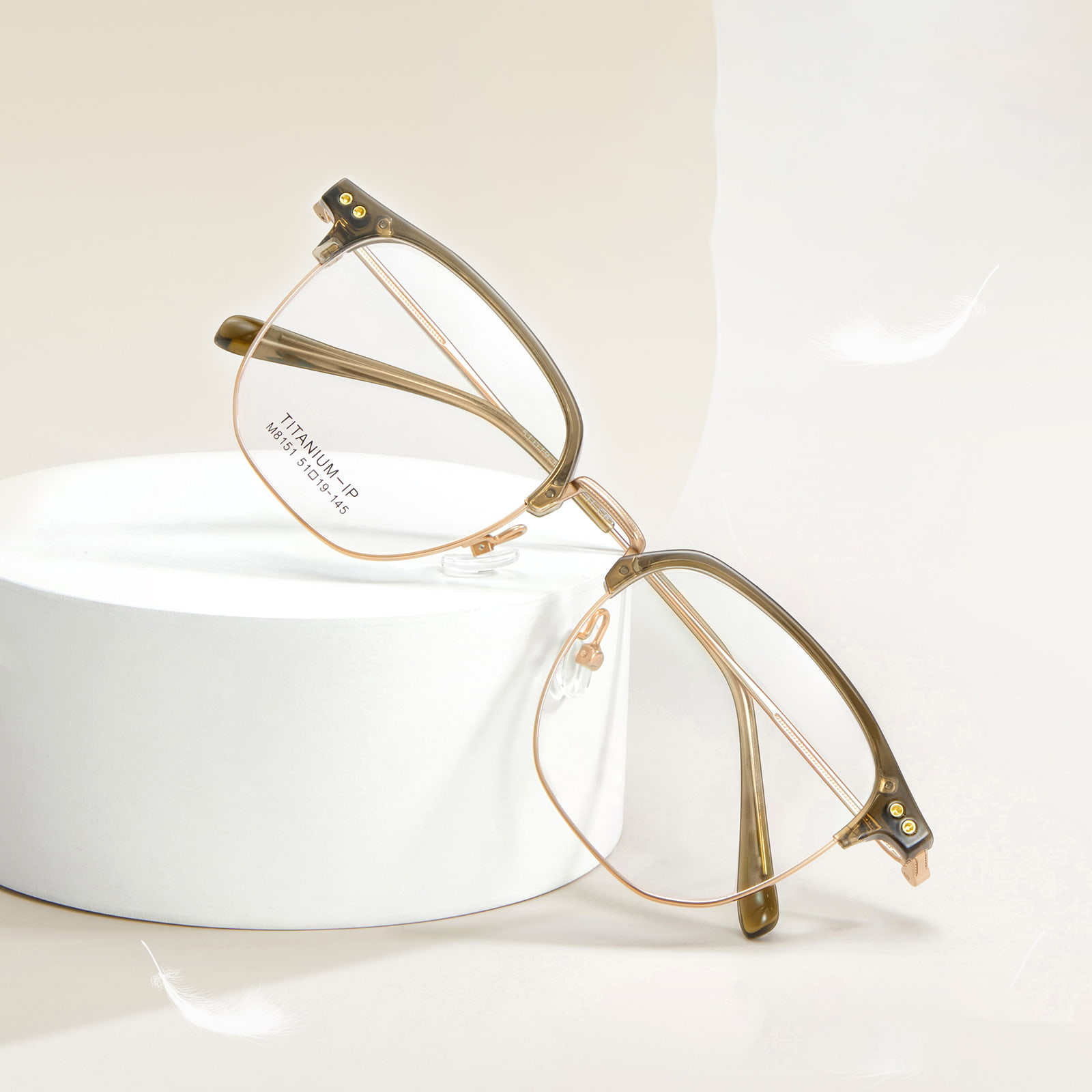 M8151 Square Circle Lekkie β tytanowe okulary