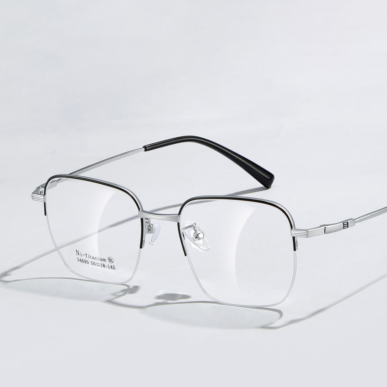 34690 Retro pełne złote okulary
