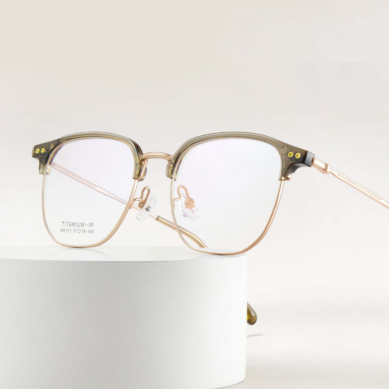 M8151 Square Circle Lekkie β tytanowe okulary