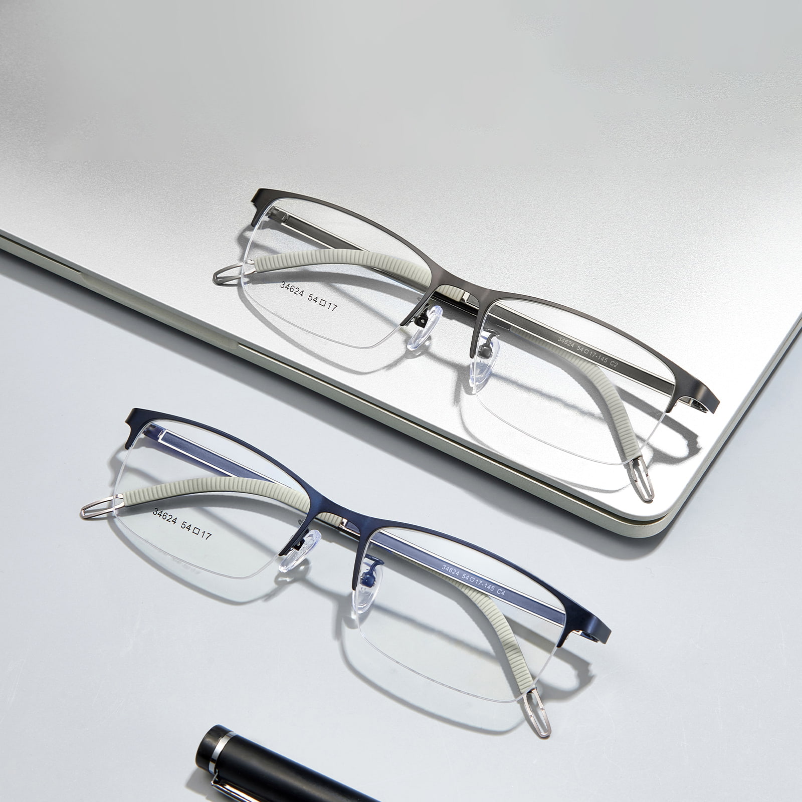 34624 Pomocnicze okulary ze stopu Nordic do czytania
