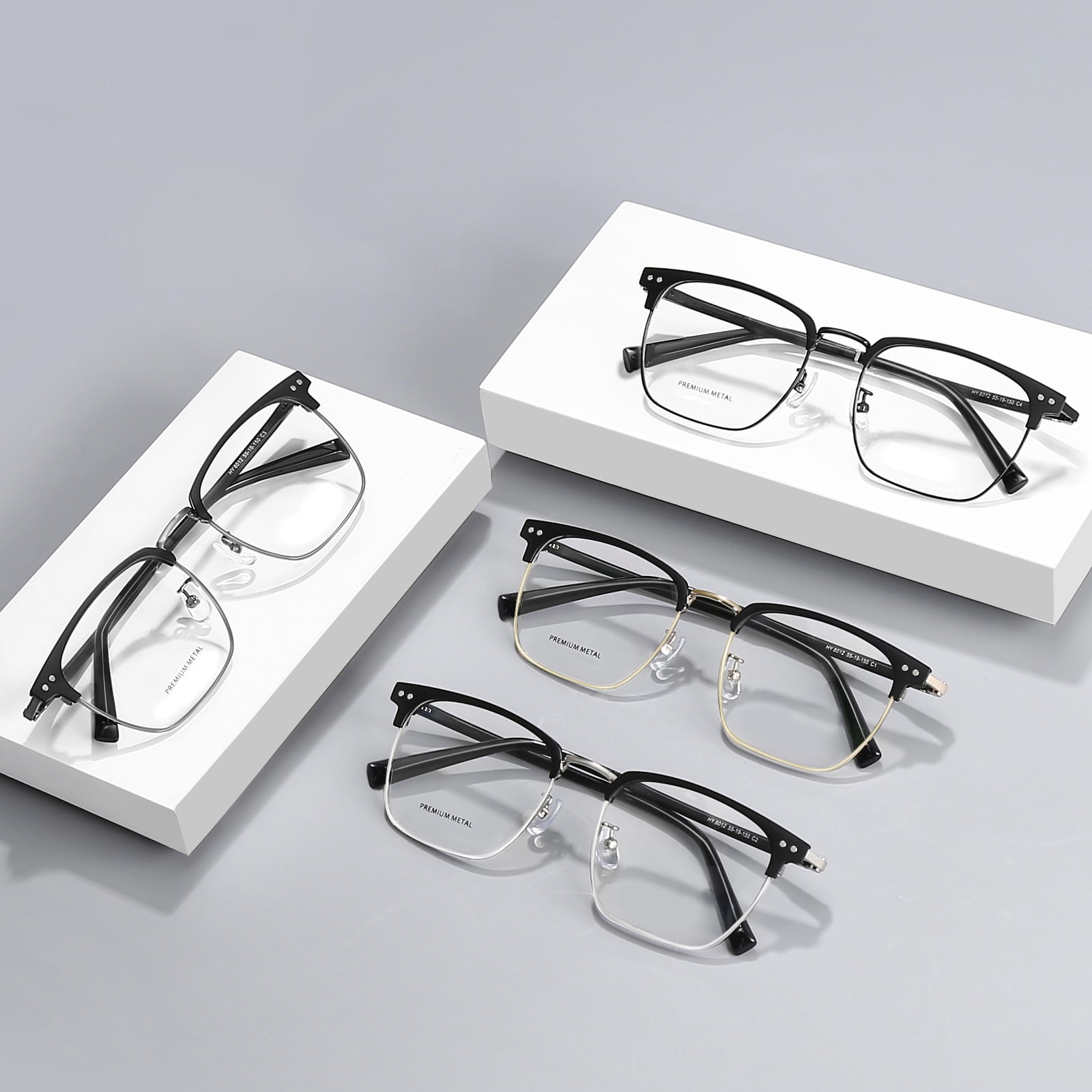 8012 Minimalistyczne okulary ze stopu ciśnieniowego na nos