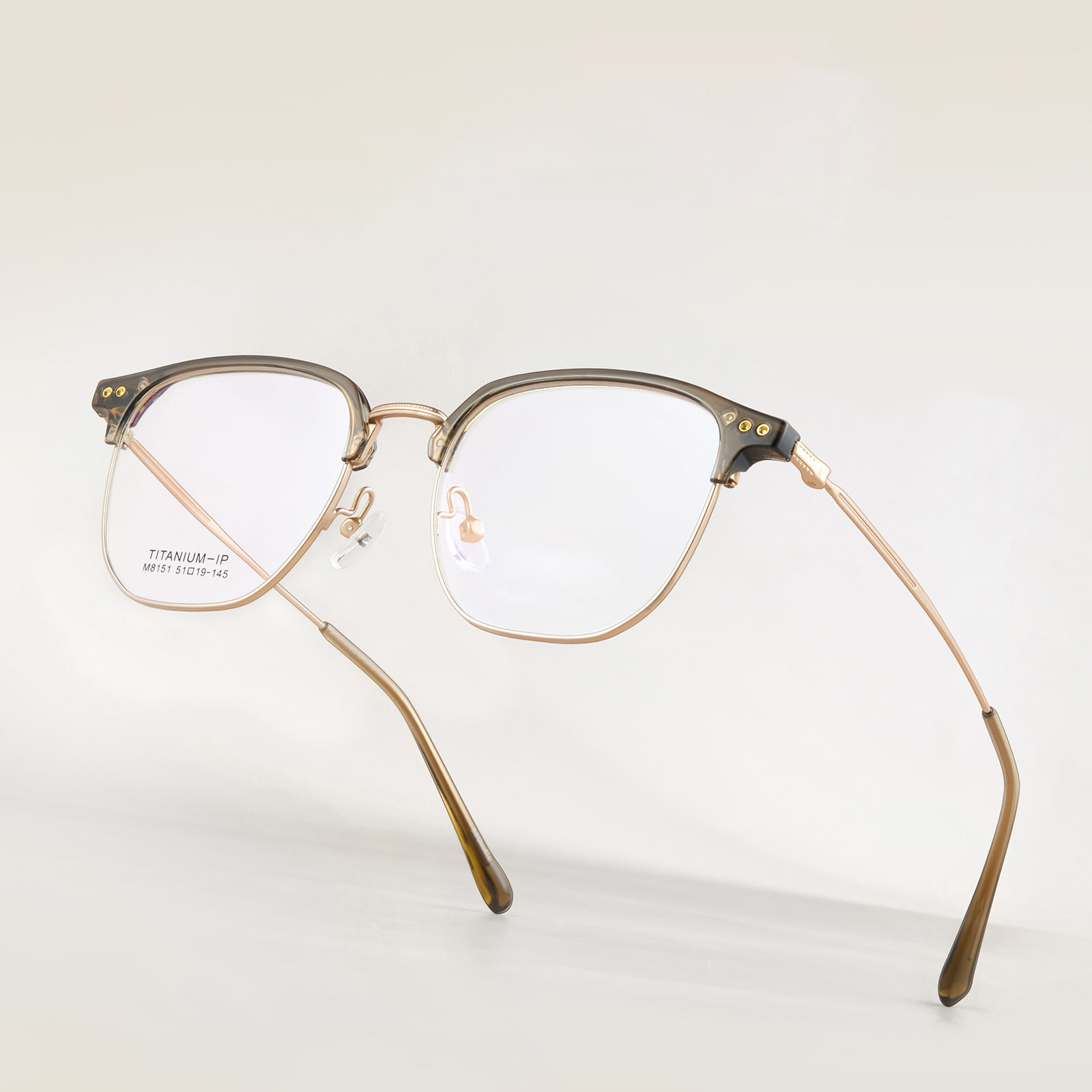 M8151 Square Circle Lekkie β tytanowe okulary
