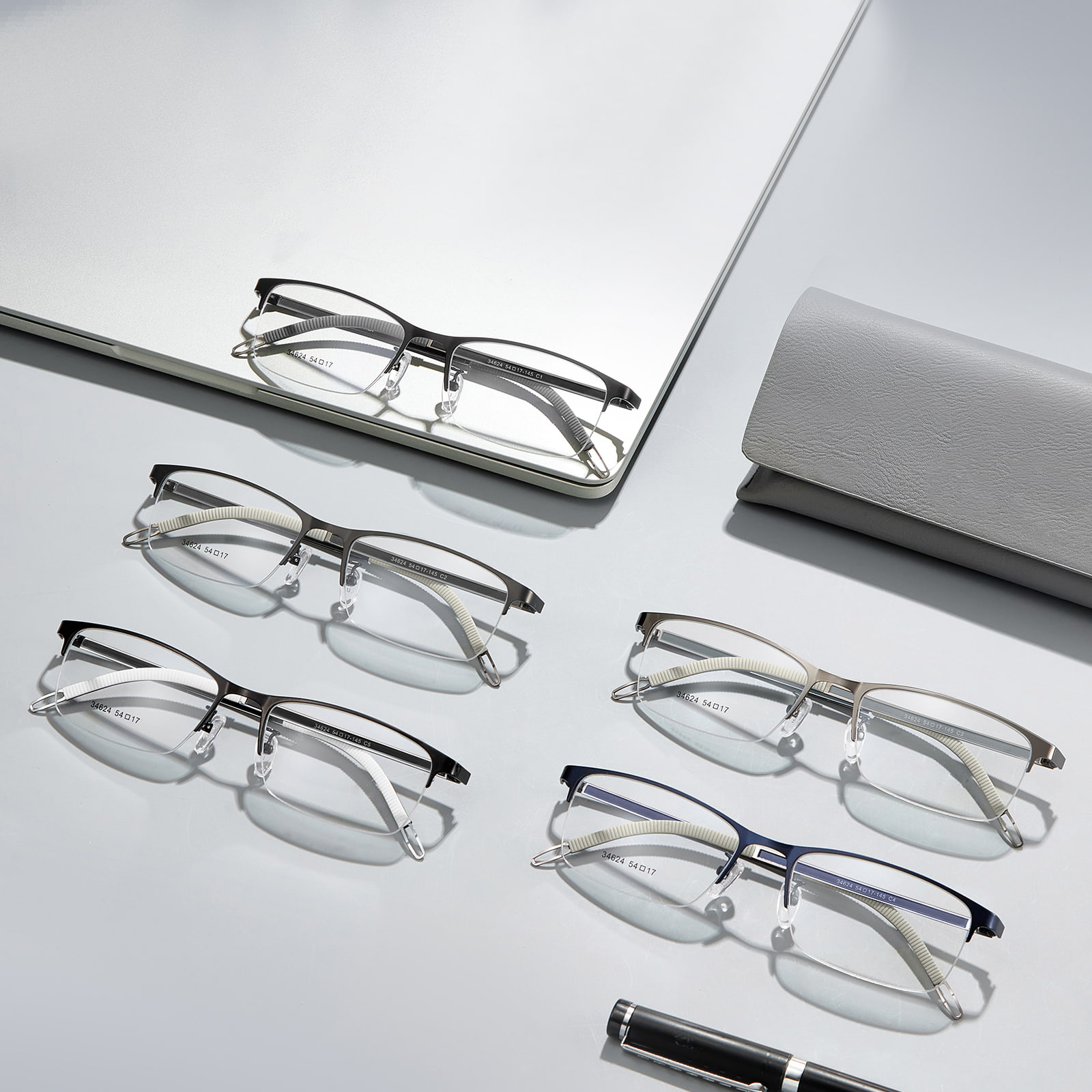 34624 Pomocnicze okulary ze stopu Nordic do czytania