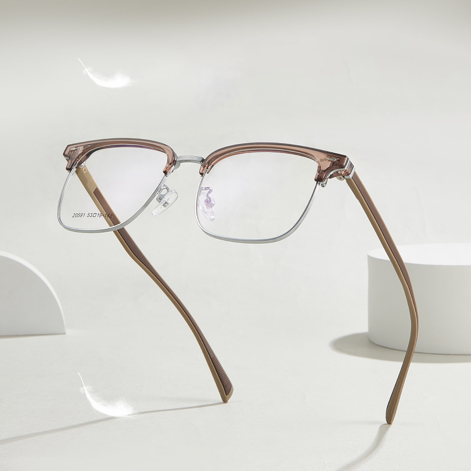 20591 Przypadkowe, plastikowe, stalowe okulary ze stopu