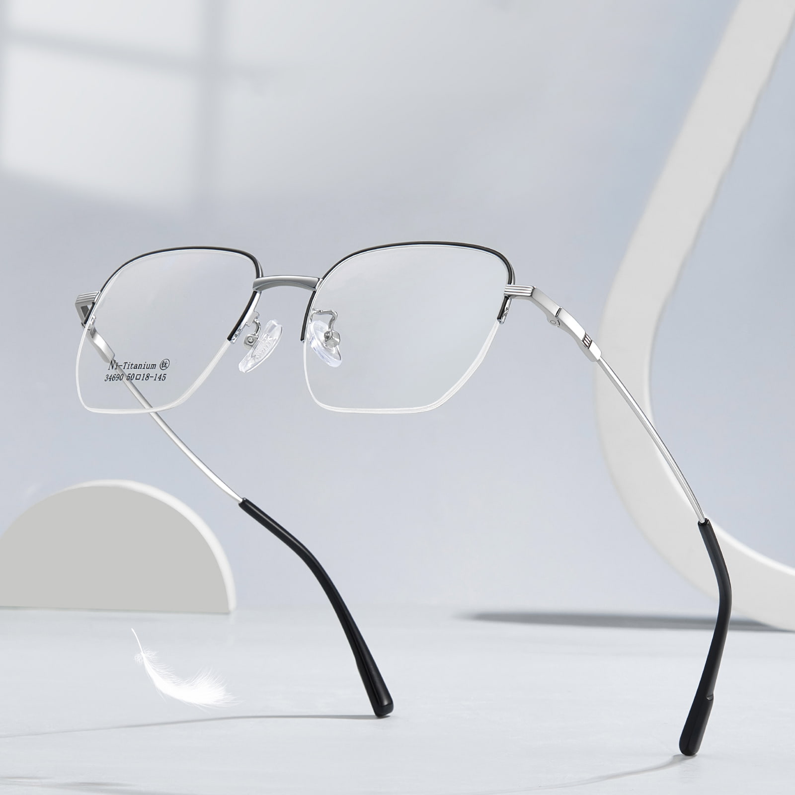 34690 Retro pełne złote okulary