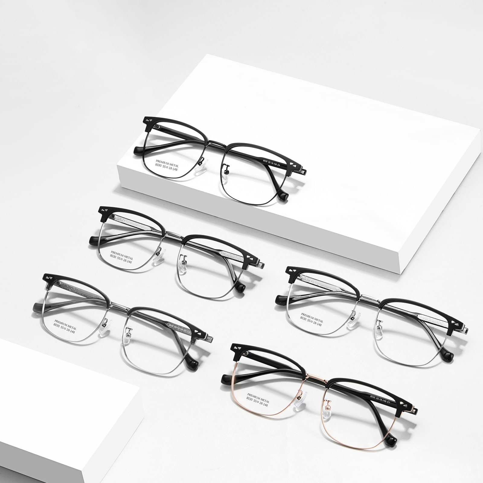 Okulary biznesowe 8030 z wbudowanymi metalowymi paskami