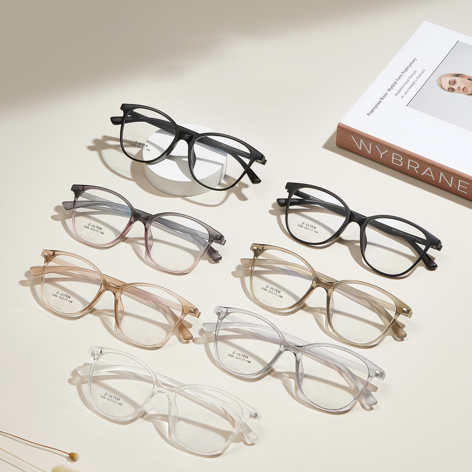 3086 Retro antypoślizgowe okulary TR90 do wszystkich kształtów twarzy