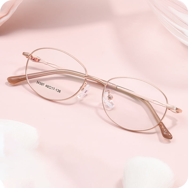 34397 Codzienne, owalne, aluminiowe okulary z pełną ramką