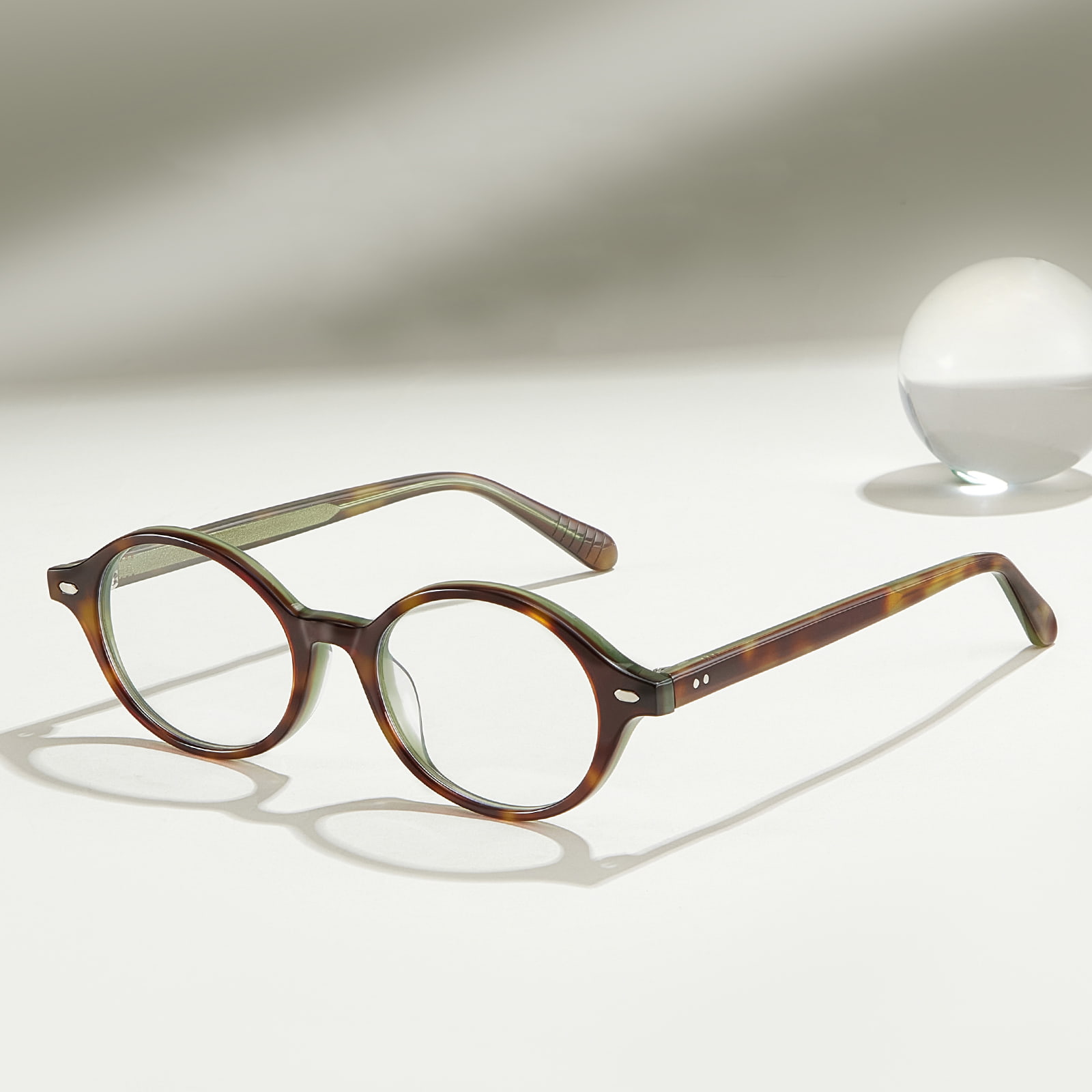BC8046 Proste, owalne, hipoalergiczne okulary z octanu