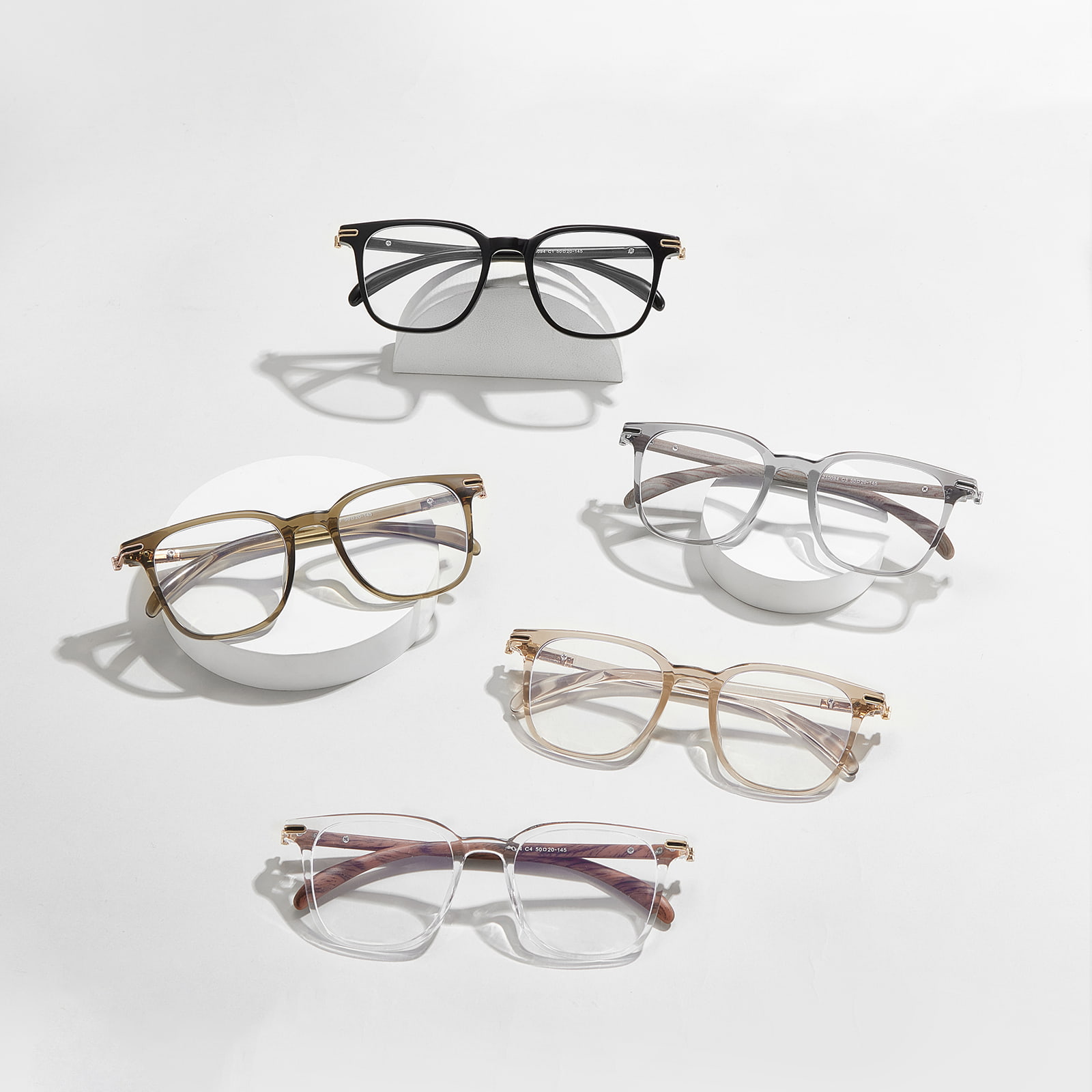 210094 Antypoślizgowe okulary z imitacją drewna i blokujące niebieskie światło