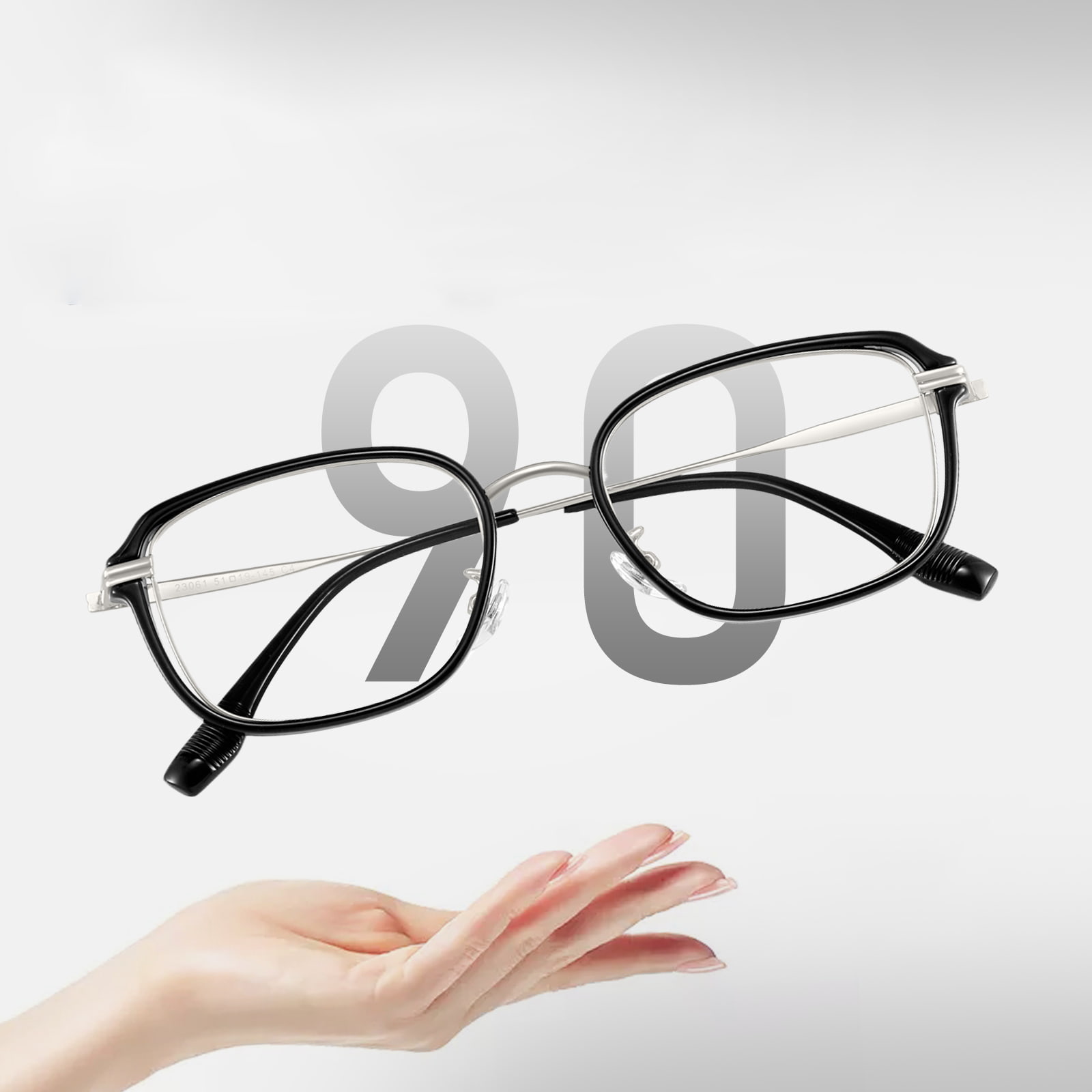 23061 Złote, klejone, lekkie, puste, lekkie okulary blokujące niebieskie światło