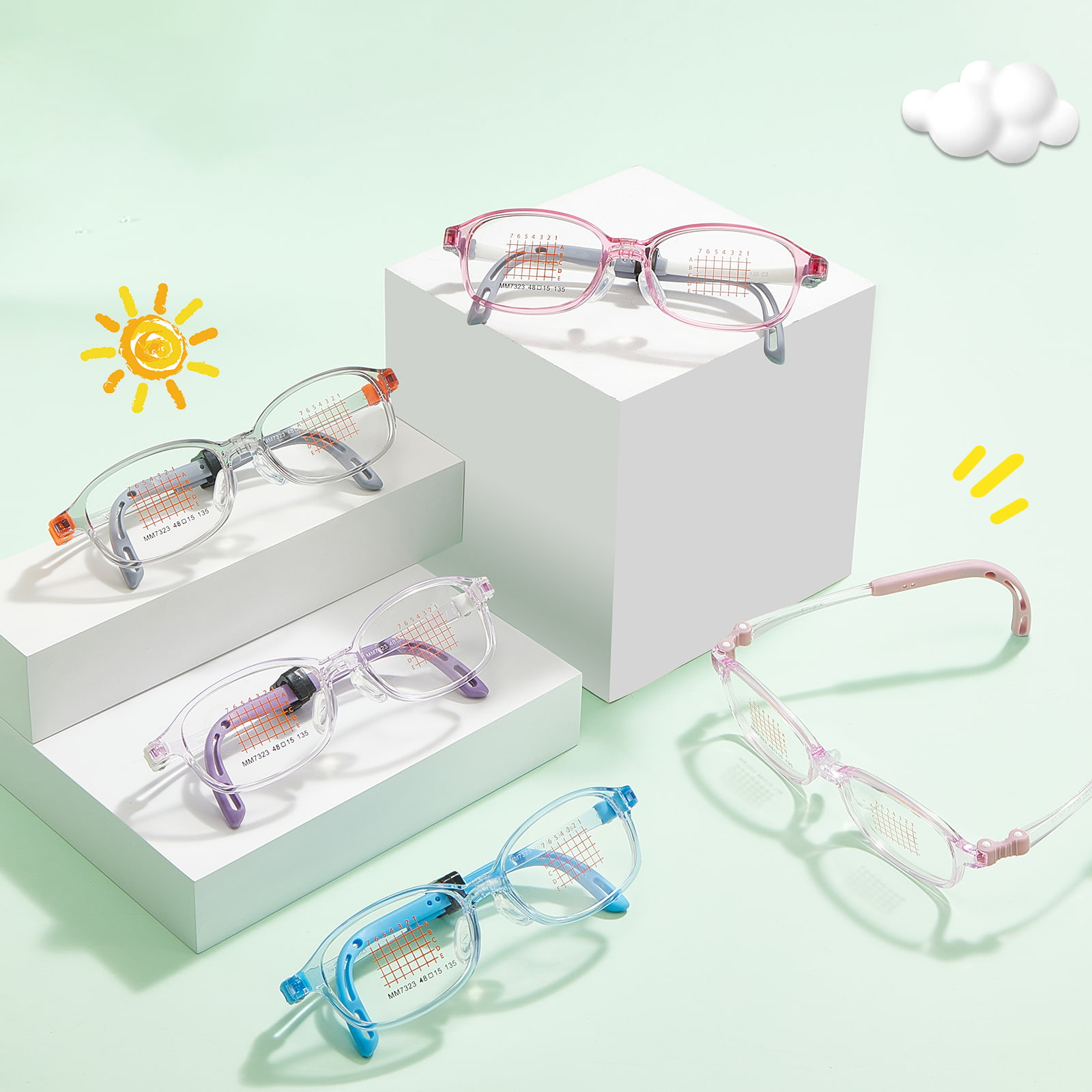 MM7323 Lekkie okulary EMS dostosowujące się do wzrostu
