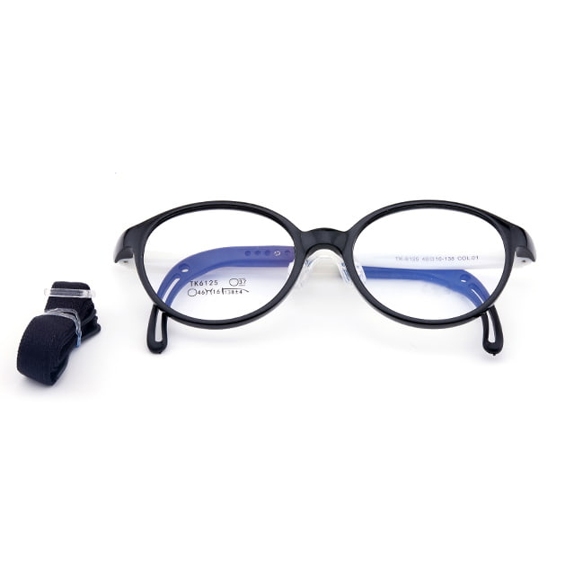 TK6125 Brokatowe okulary dziecięce z antypoślizgową linką