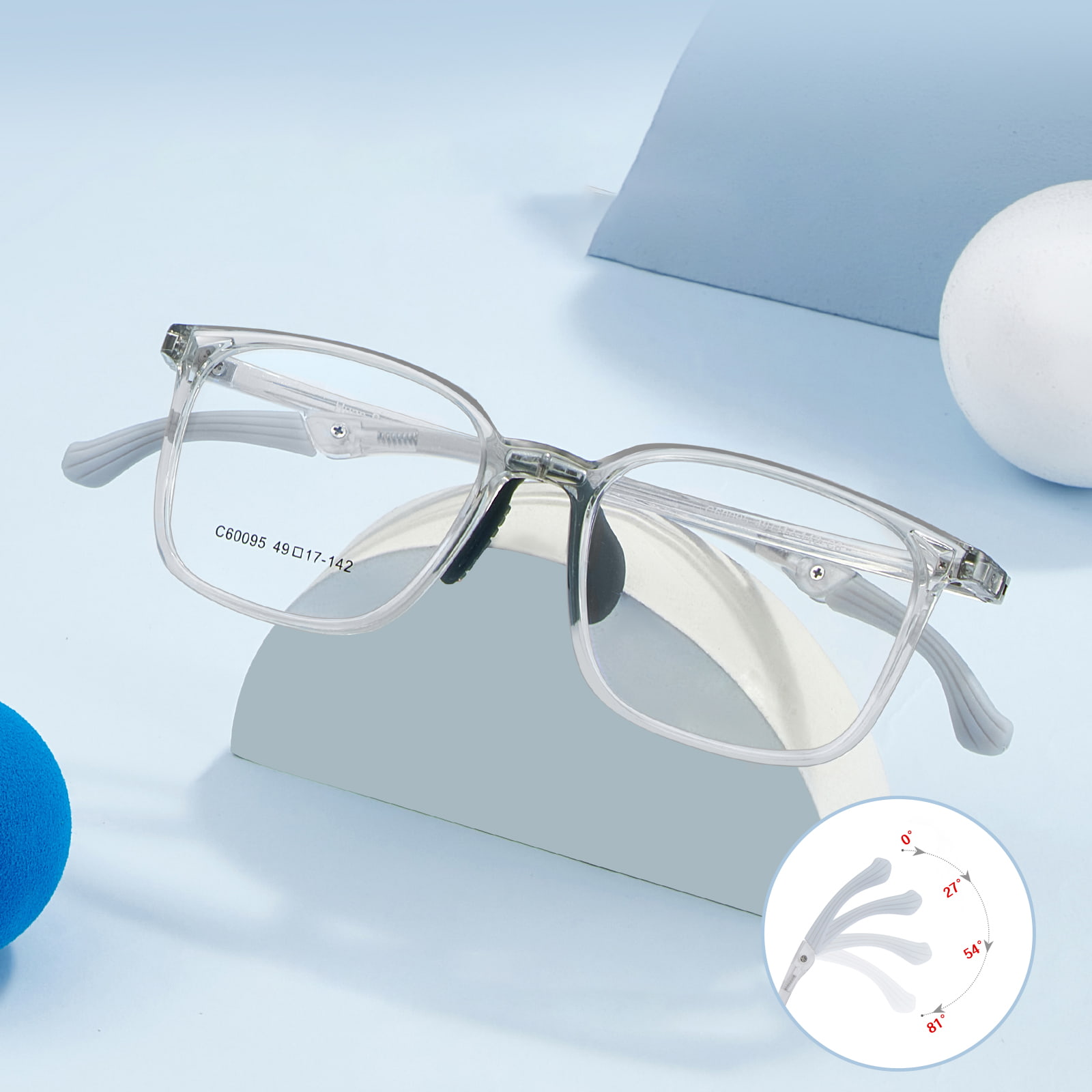 60095 Odporne na zużycie okulary sportowe z możliwością regulacji pod czterema kątami