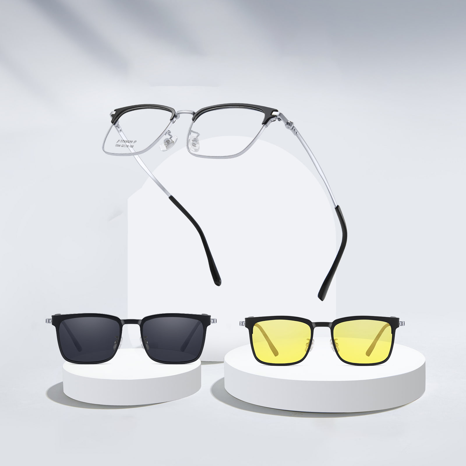 5566 Magnetyczne okulary przeciwsłoneczne 3 w 1 z niewidocznym wbudowanym magnesem