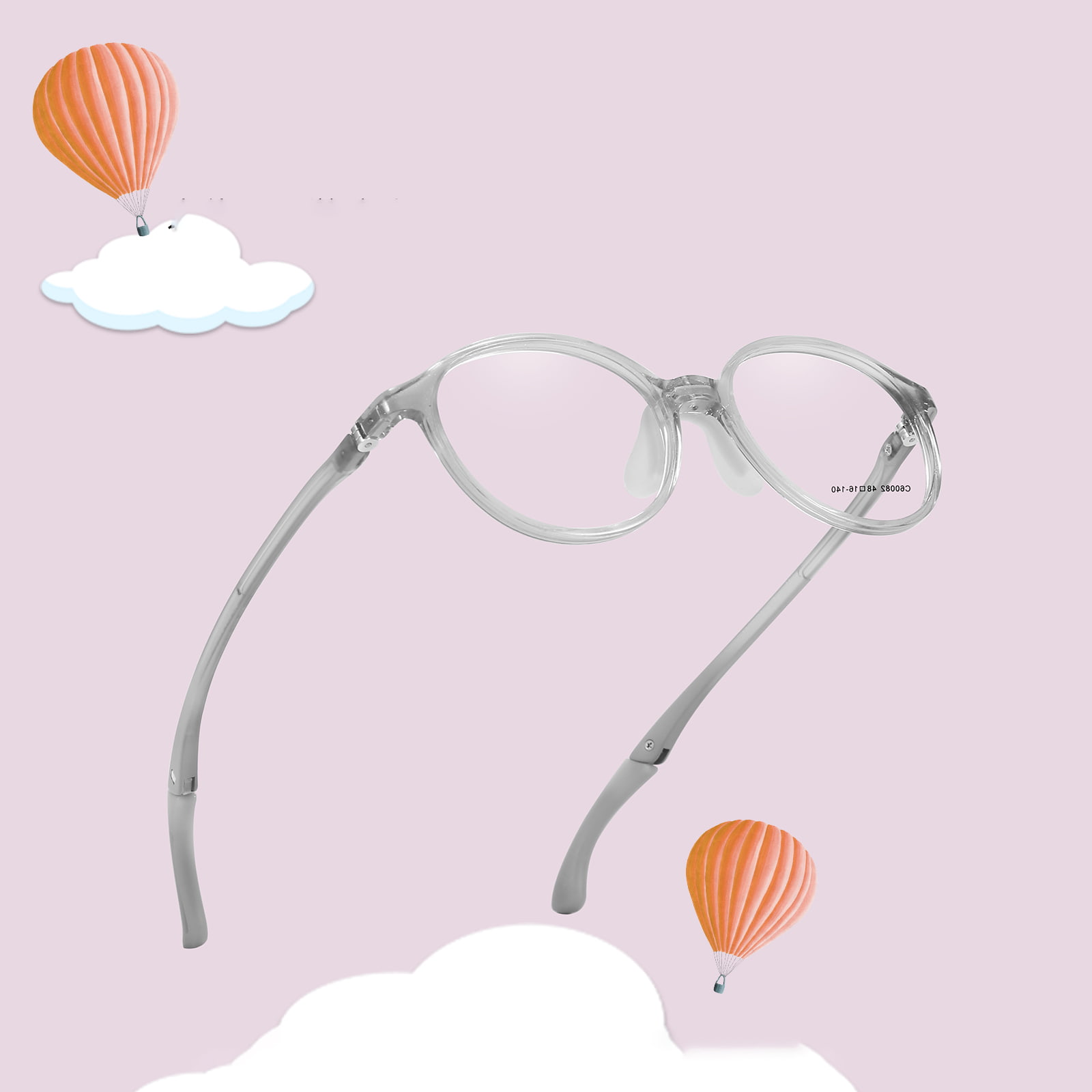 60082 Dziecięce ultralekkie okulary sportowe z okrągłą oprawką
