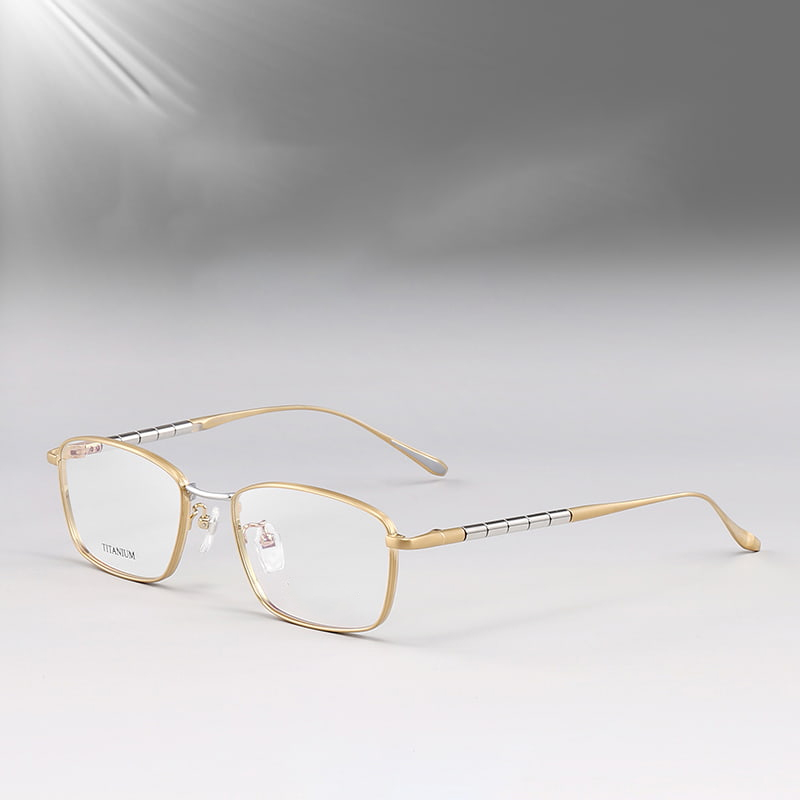 S9072 Okrągłe okulary bambusowe Elite z czystego tytanu